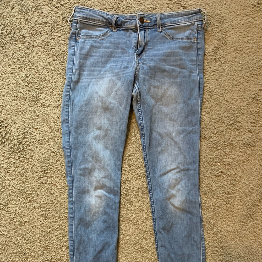 hollister high rise skinny jeans light wash